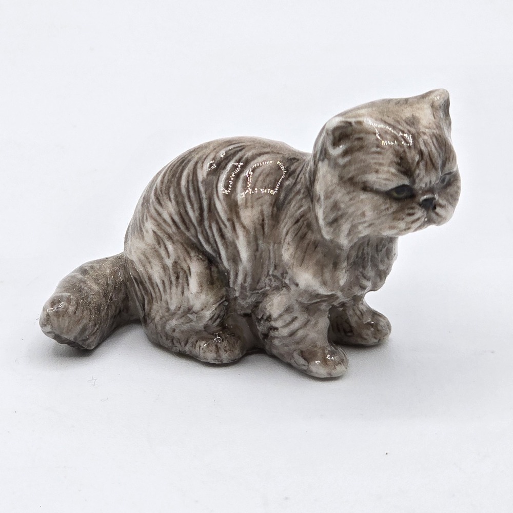 VTG MBI Porcelain Miniature White Brown Kitty Kitten Cat Figurine Figure